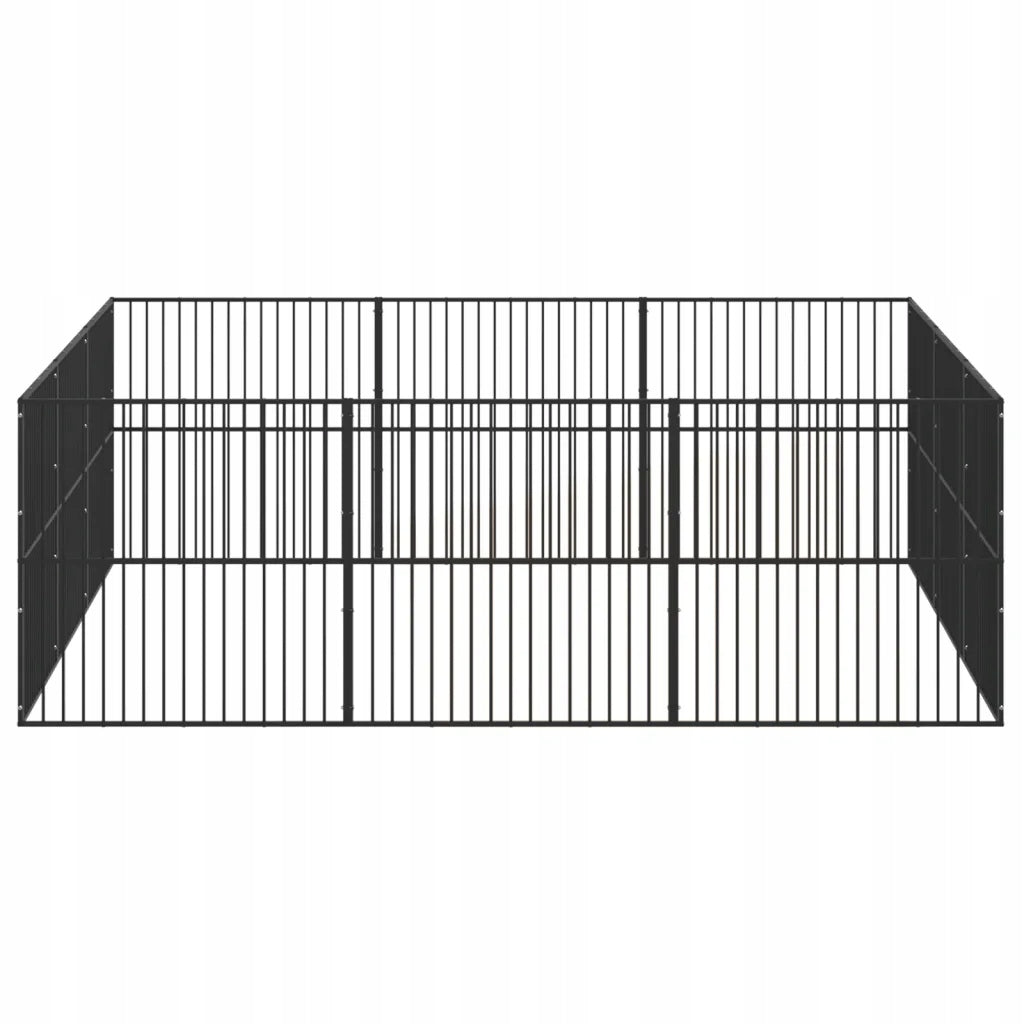 Dog Playpen, 12 Panels, Black, Galvanized Steel Kind playpen