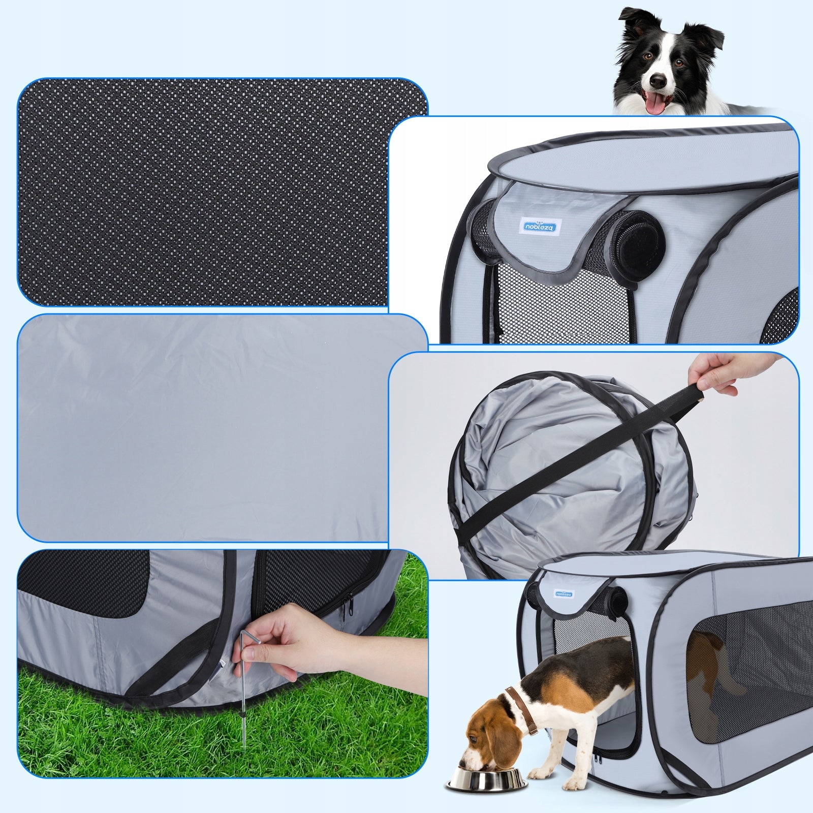 Dog Playpen FOLDING With Storage Bag Can Be Used In Car Brand Nobleza