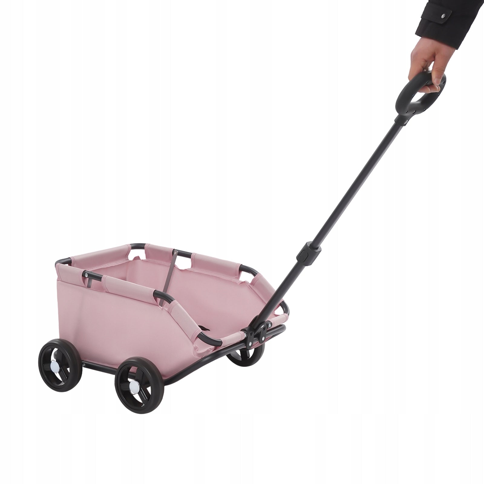 Dog Stroller 4 Wheels Folding Dog Cart Pet Stroller for Shopping Walking Main material metal