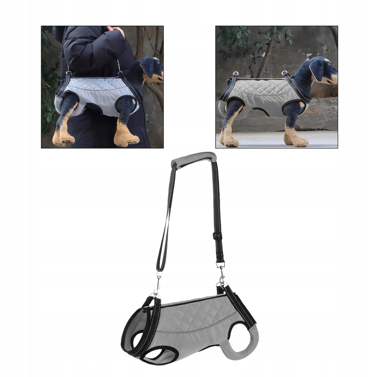 Dog Support Harness Walking Assistance for Disabled Dogs Elderly S Gray