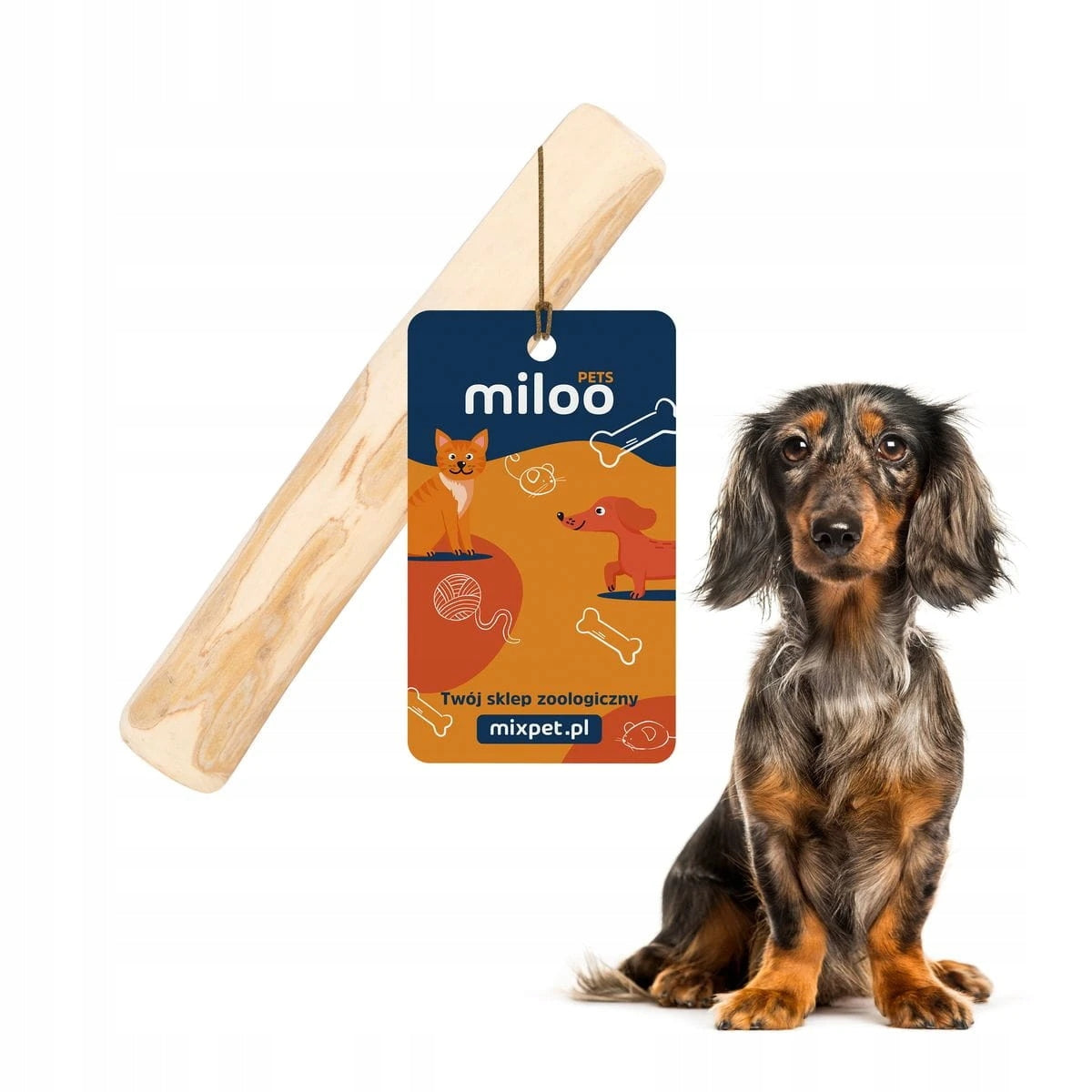 Dog Teether 5-10 kg Coffee Wood Bone Miloo Pets Natural Durable S