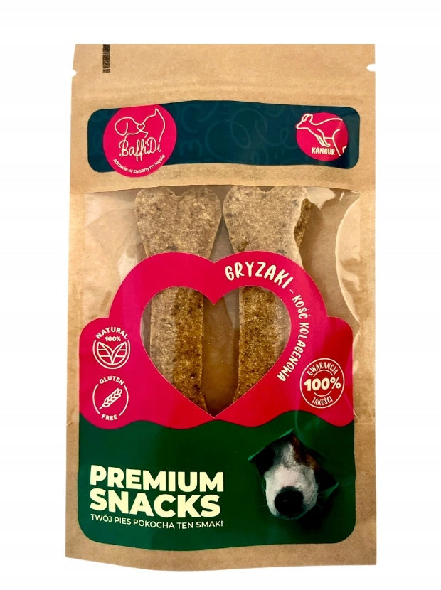 Dog Teether Collagen Treats with Kangaroo BaffiDi Natural Tastes x2 Packaging status original