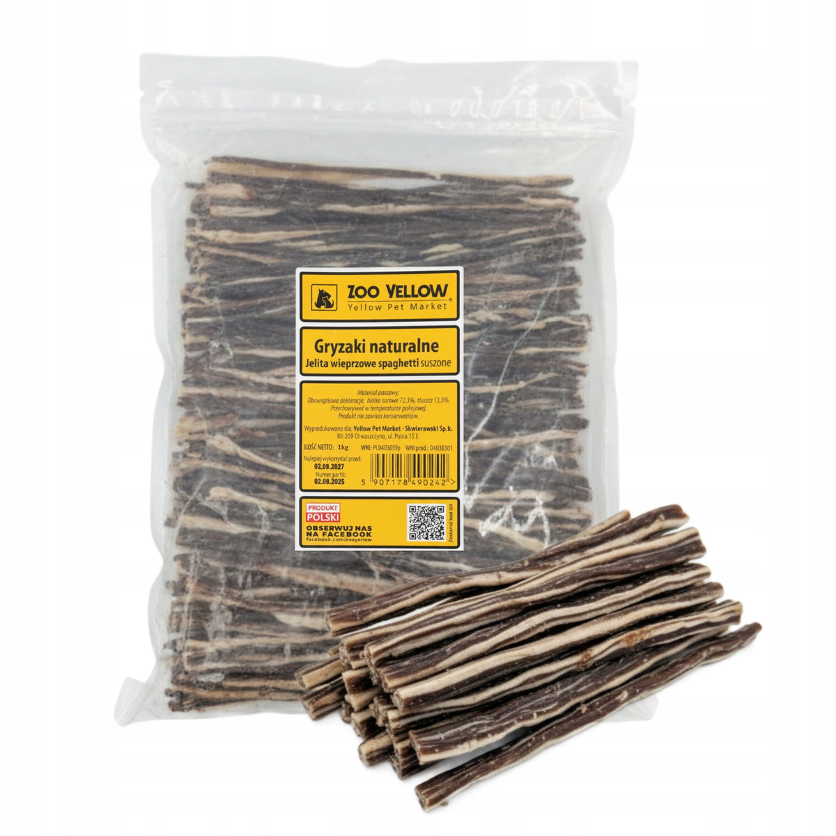 Dog Teether Healthy Treat Natural Pork Spaghetti 1kg ZooYellow