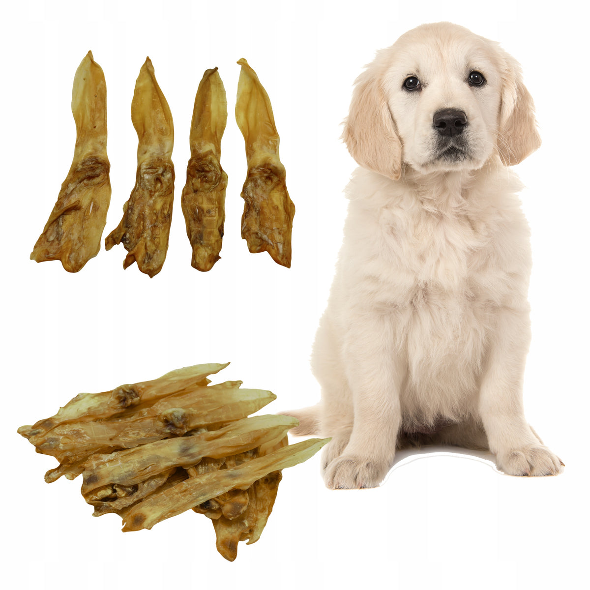 Dog Teether Rabbit Ear Natural Treat Rabbit Ear Treat 0,2kg