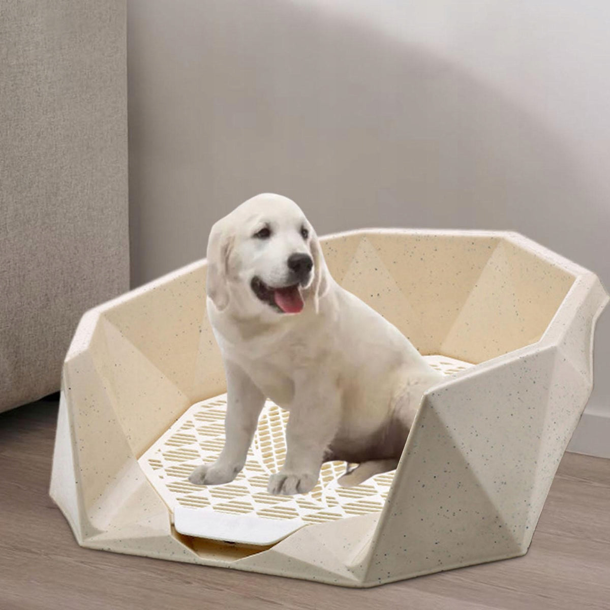 Dog Toilet Lavatory Basin Dog Potty Tray Cleaning Tool Litter Box beige