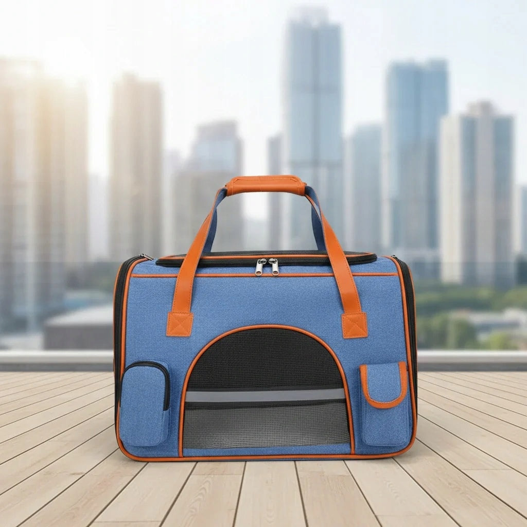 Dog Transporter for Car Blue Large 50x30x30cm Car Bag Product width 30 cm