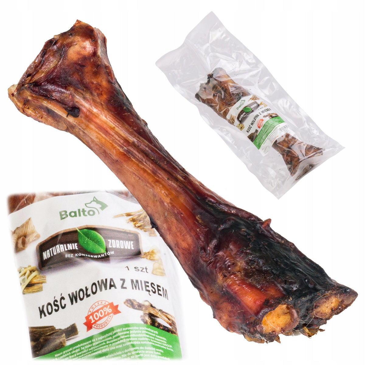 Dog Treat Beef BONE WITH LEG DRIED WITH MEAT FOR LONG HOURS 30cm