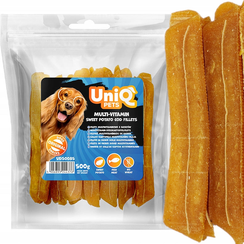 Dog Treat Multivitamin Fillets with Batats UniQ Pets 500g