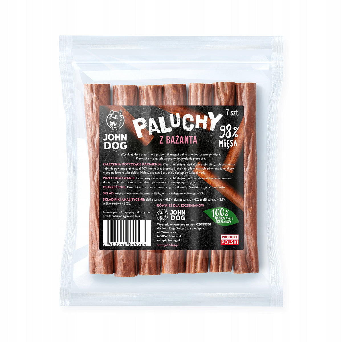 Dog Treat Pheasant Toe 7x John Dog