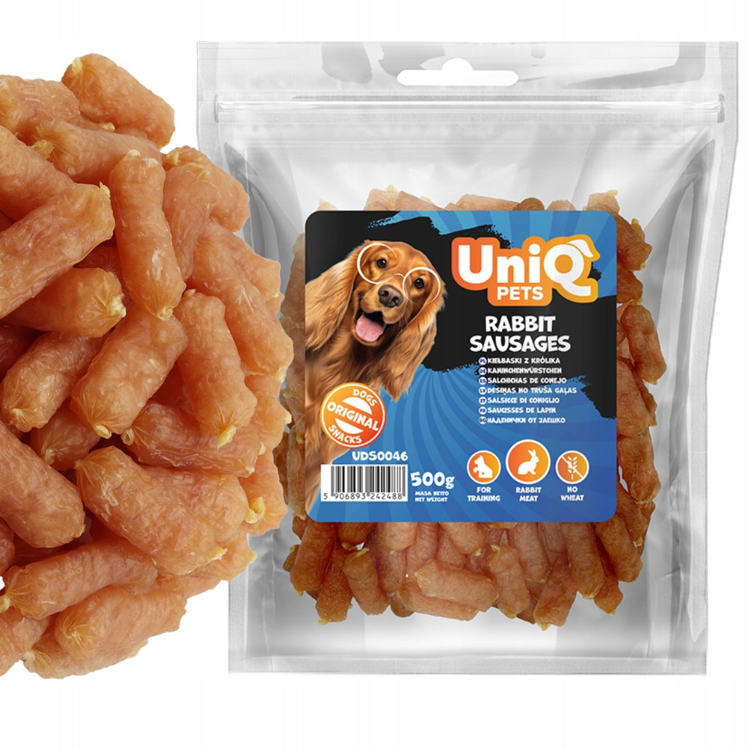 Dog Treat Rabbit Sausages Soft 500g Treat UniQ Pets
