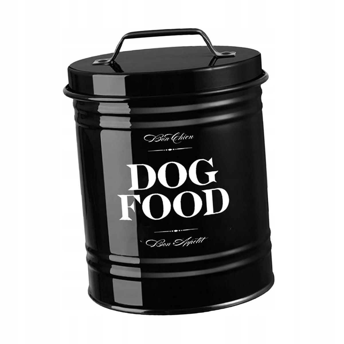 Dog Treat Storage Container Airtight Pet Food Storage Jar Metal Black