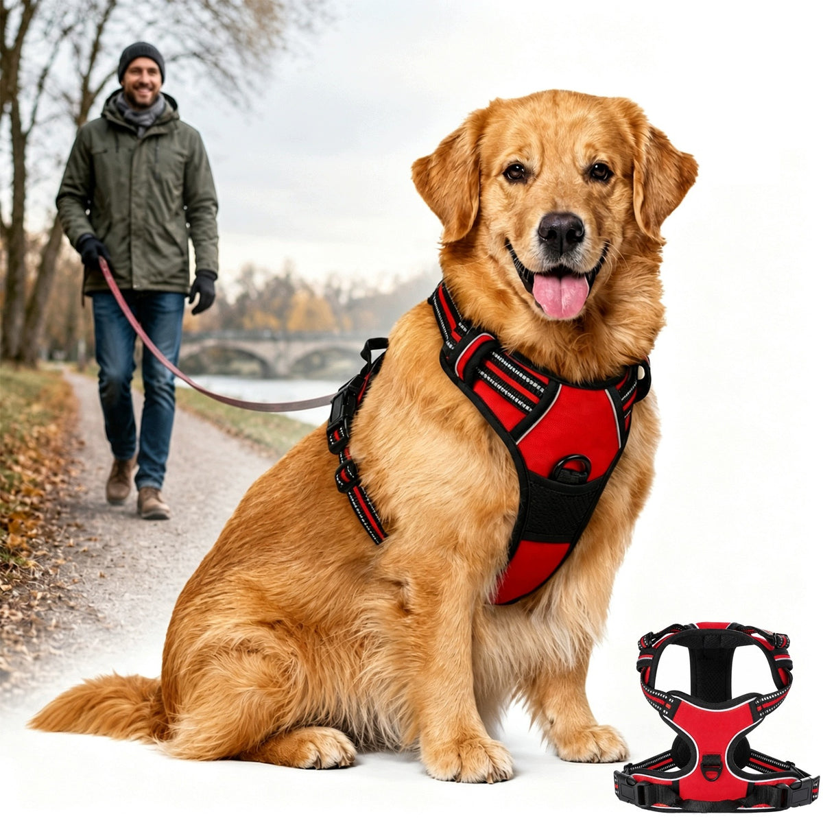 Dog Walking Harness with Handles Adjustable Comfortable L Premium Harness