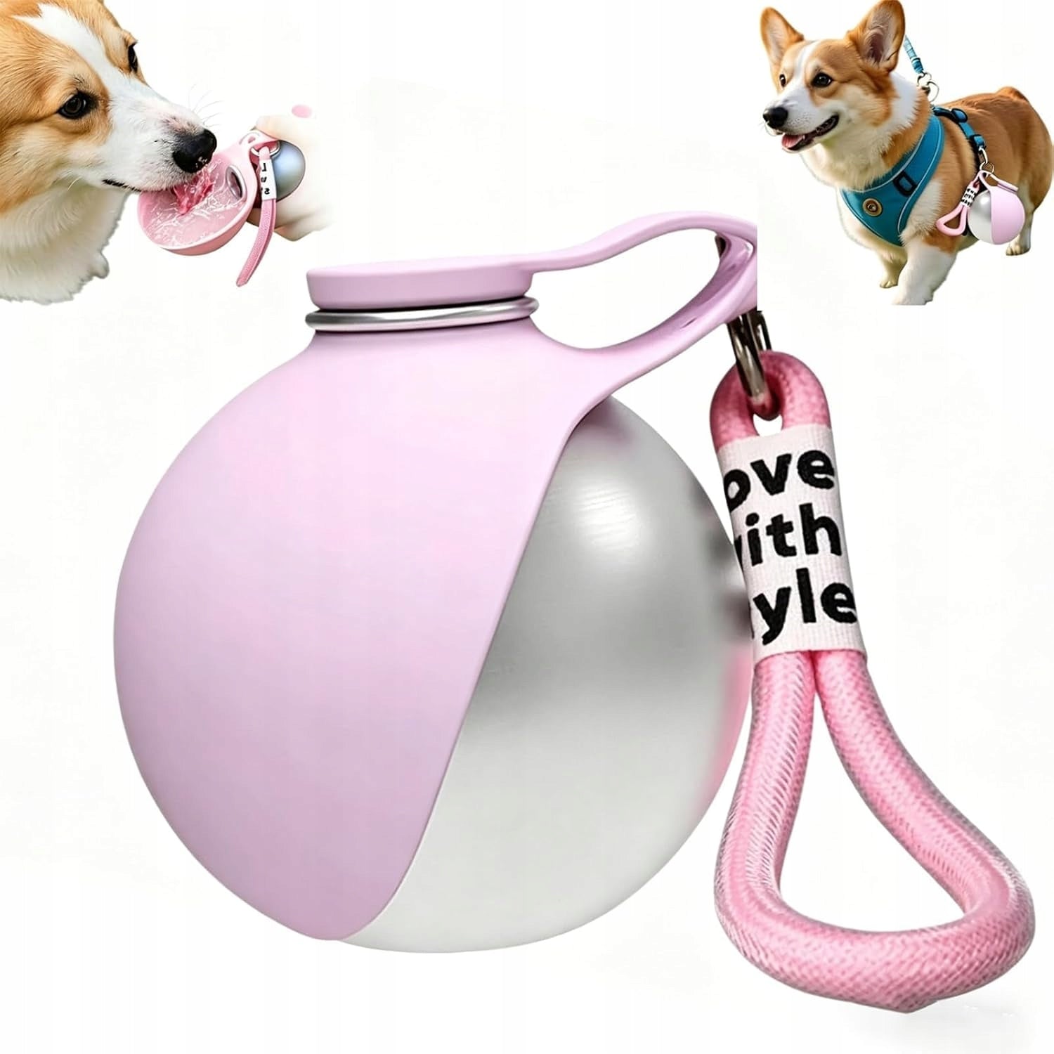 Dog Water Bottle 285ML Drinker Bowl Portable Tourist Walk