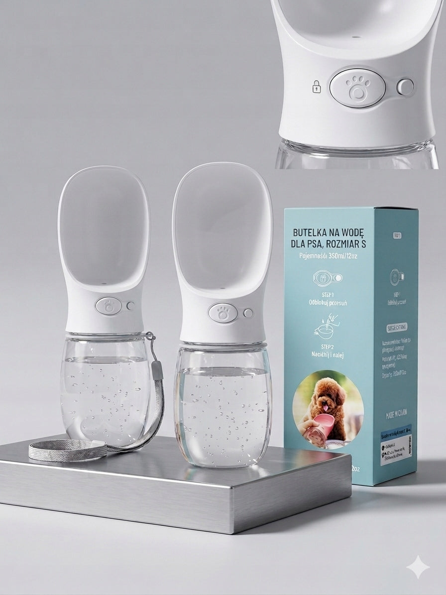 Dog Water Bottle 350ml Portable Travel – BPA Free Antibacterial
