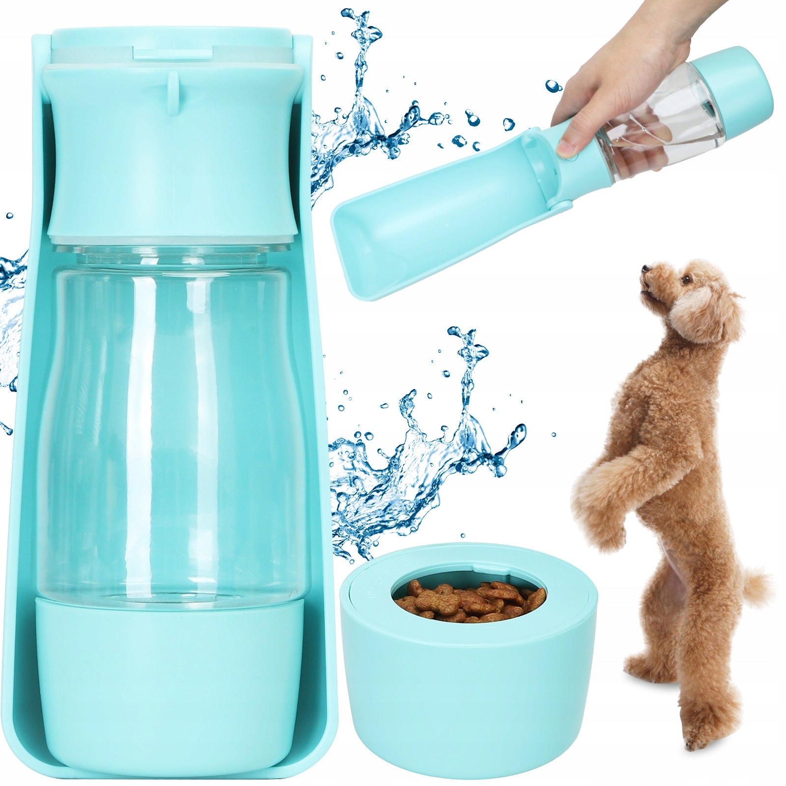 Dog Water Bottle with Bowl Tourist Drinker Folding 2in1