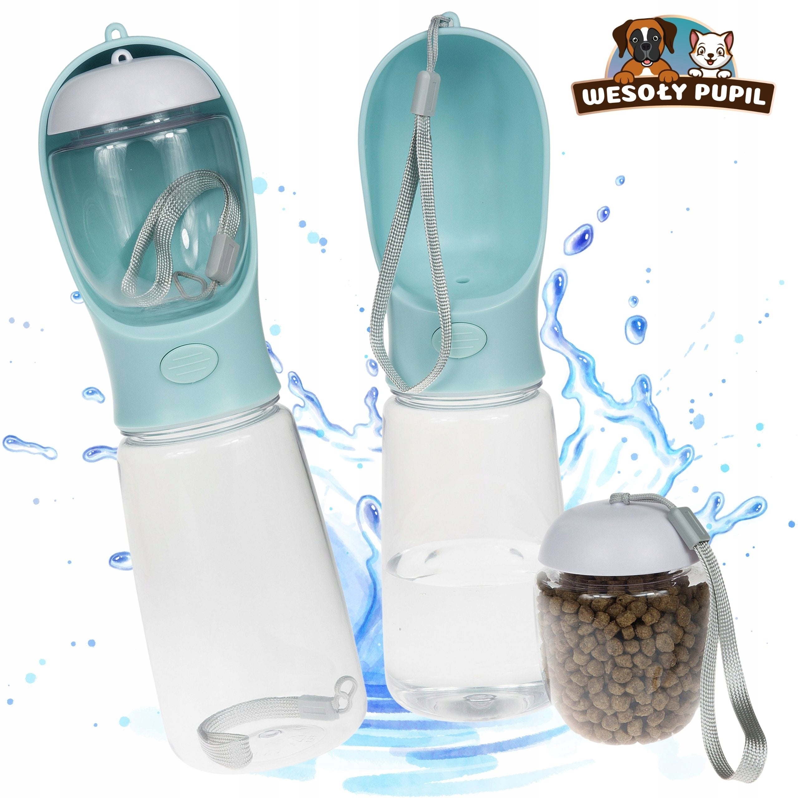 Dog Water and Food BOTTLE with Bowl 3in1 Tourist BOTTLE 550ml for Summer Device type water bottle