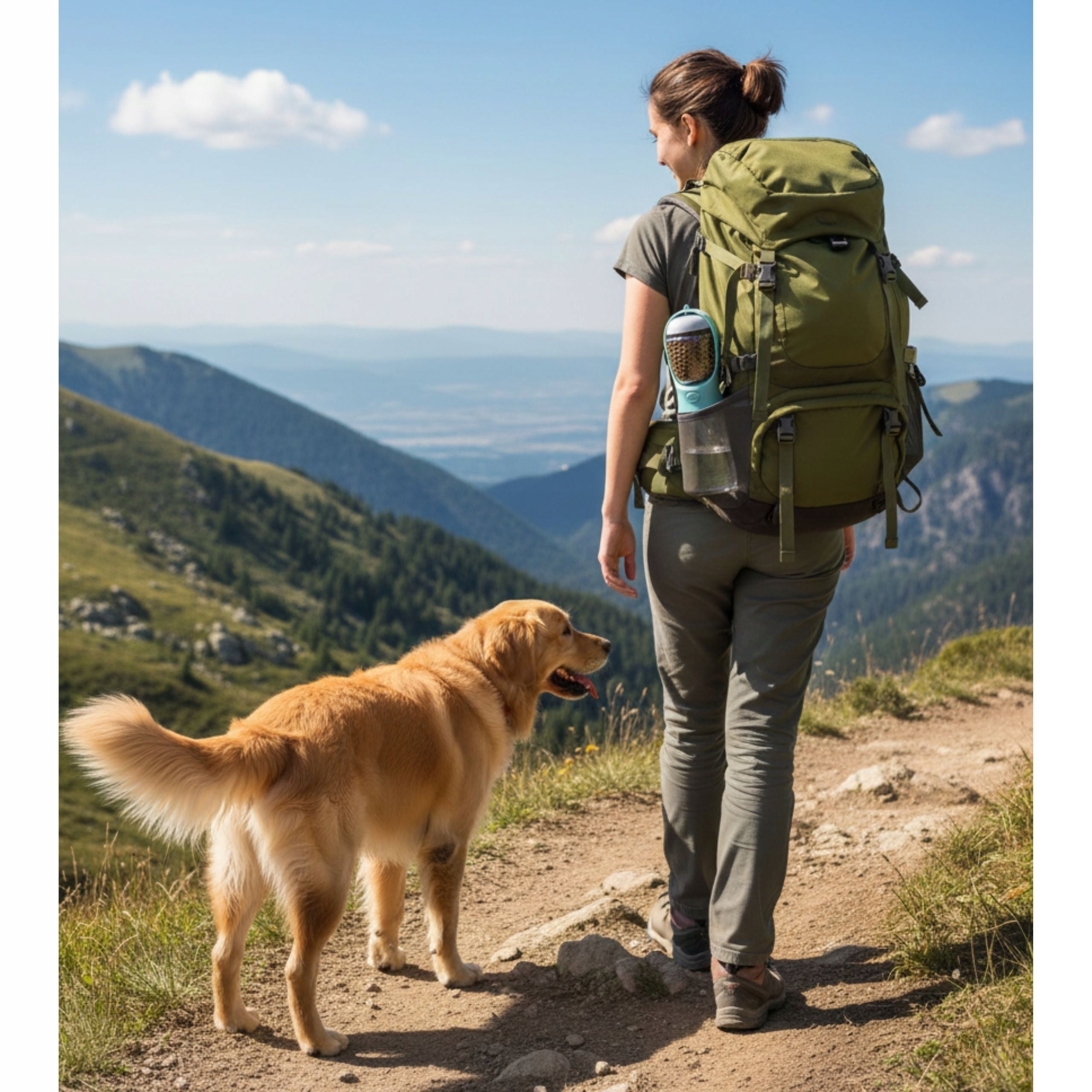Dog Water and Food BOTTLE with Bowl 3in1 Tourist BOTTLE 550ml for Summer Material made from a synthetic material