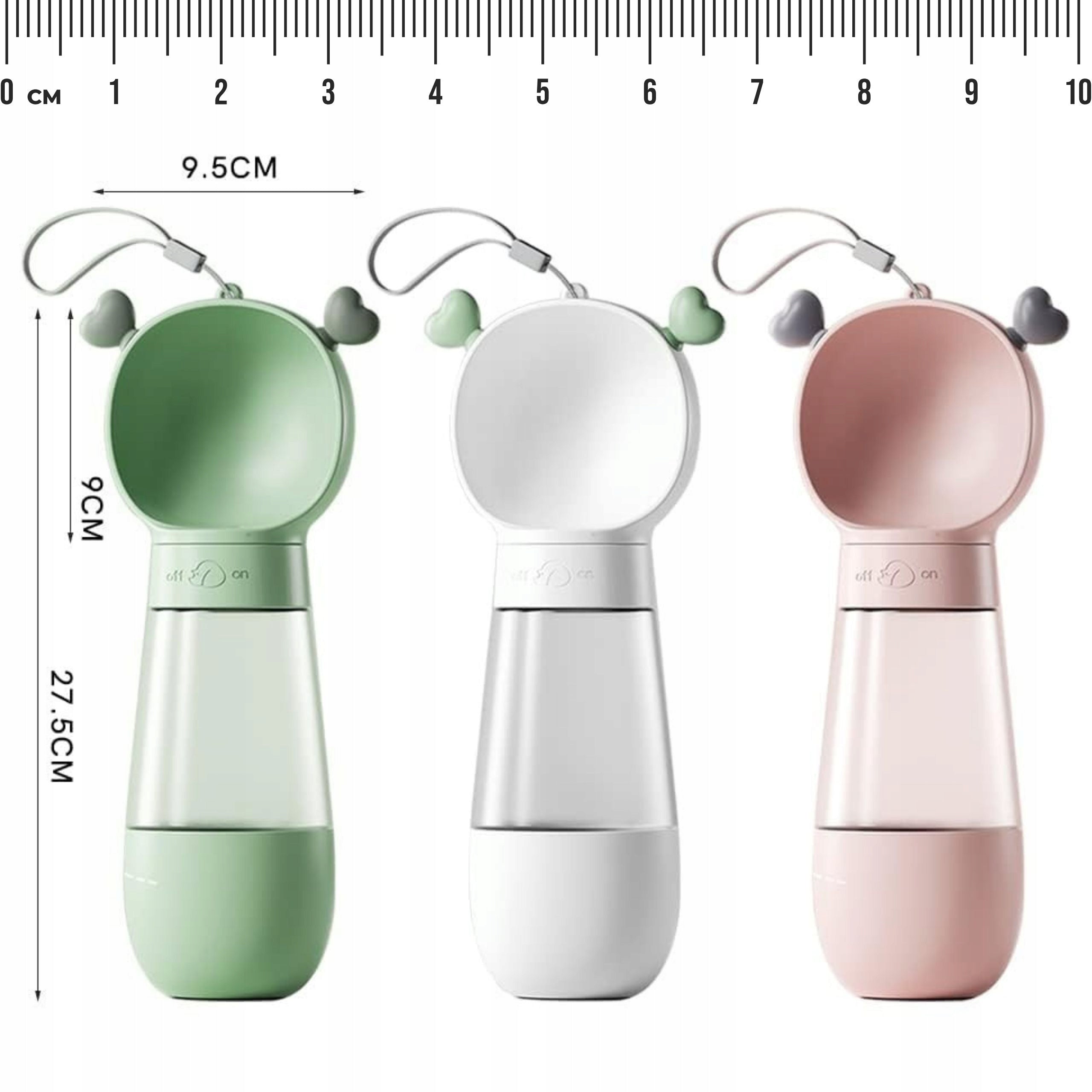 Dog Water and Food BOTTLE with Bowl 3in1 Tourist BOTTLE for Summer Color green