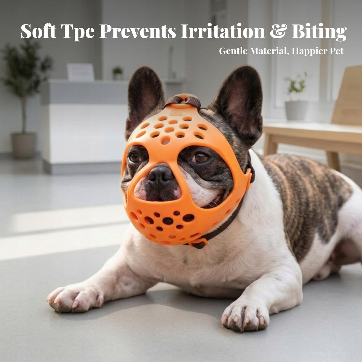 Dog Whistle Protection Compatible Muzzle for Bulldog Short Snout M Black Packaging status original