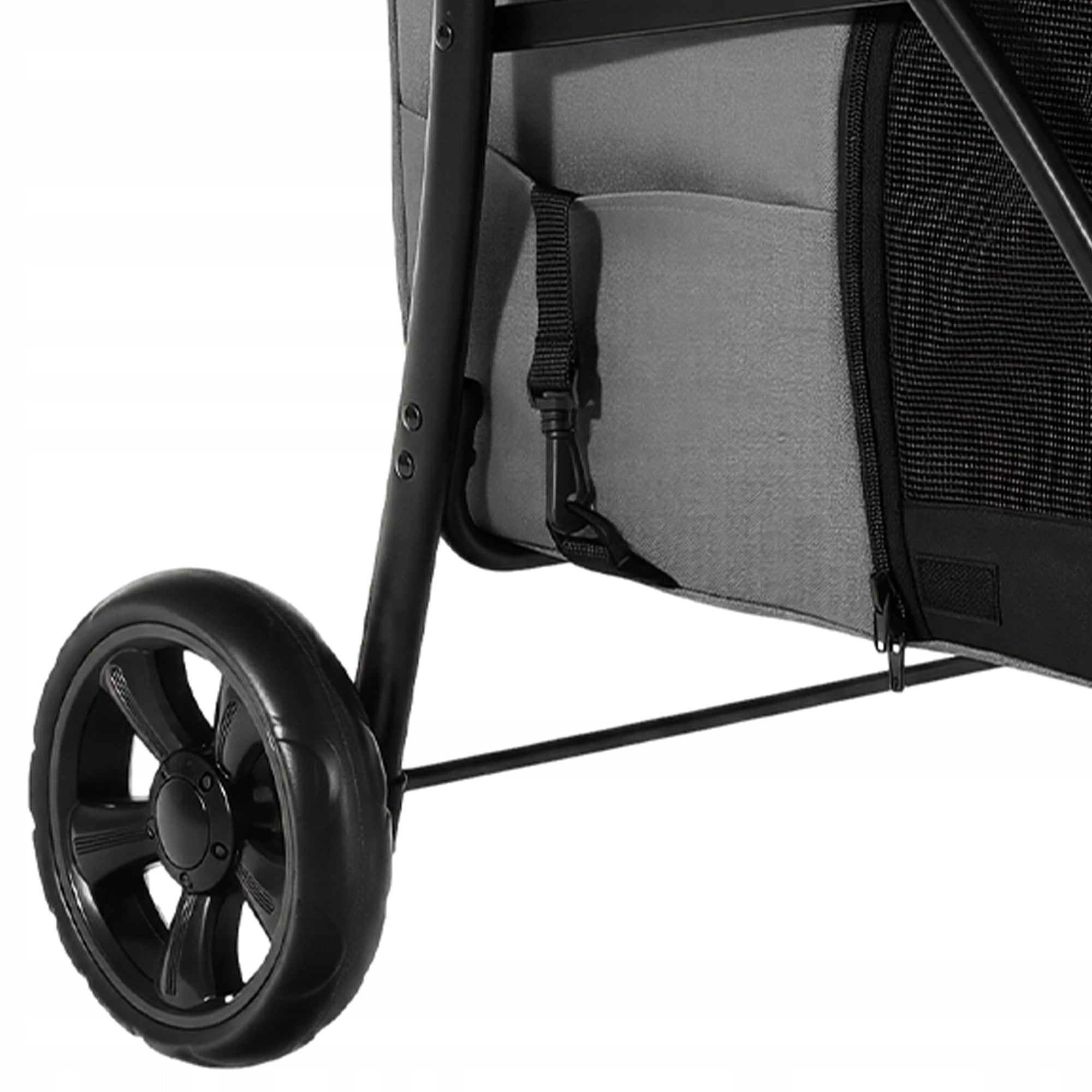 Dog and Cat Stroller, max 15kg, Foldable, Mesh Window, 82x53x98cm, Grey Maximum animal weight 15 kg