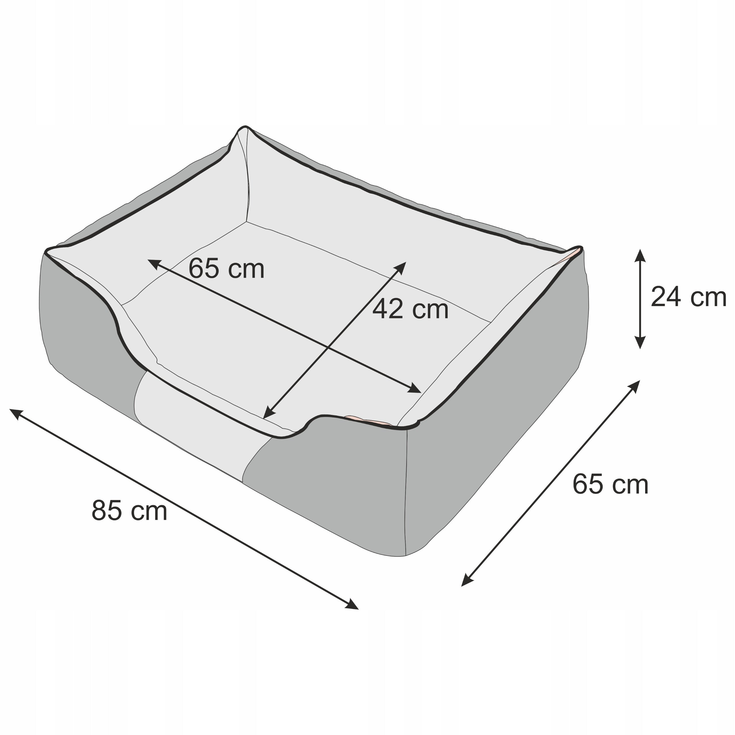 Dog bed 85x65 cm – dog bed, waterproof grey bed Model Comfort