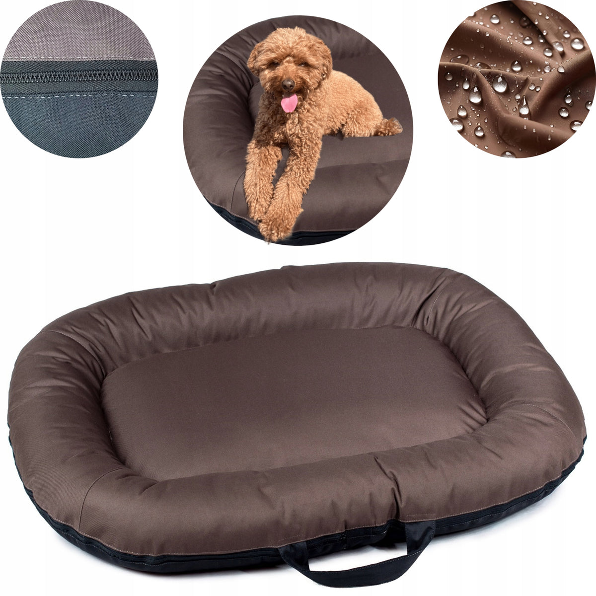 Dog bed BED KODURA large sofa with zipper playpen brown XL 105/80 R.4