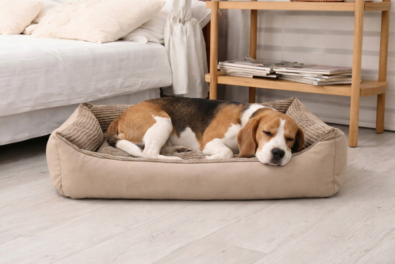 Dog bed large couch playpen 100x70 - CORDUROY BEIGE Brand Odol-Plusz