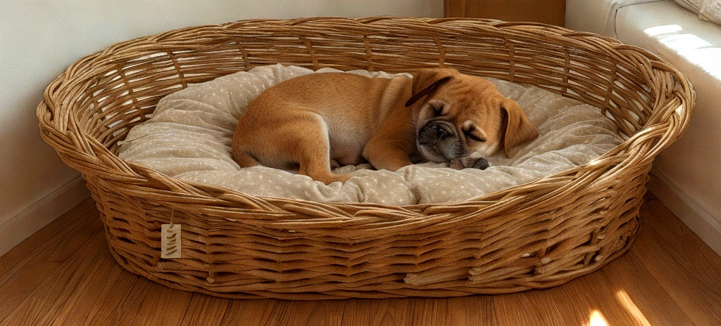 Dog bed large wicker soft lounger playpen couch basket with pillow Kind basket