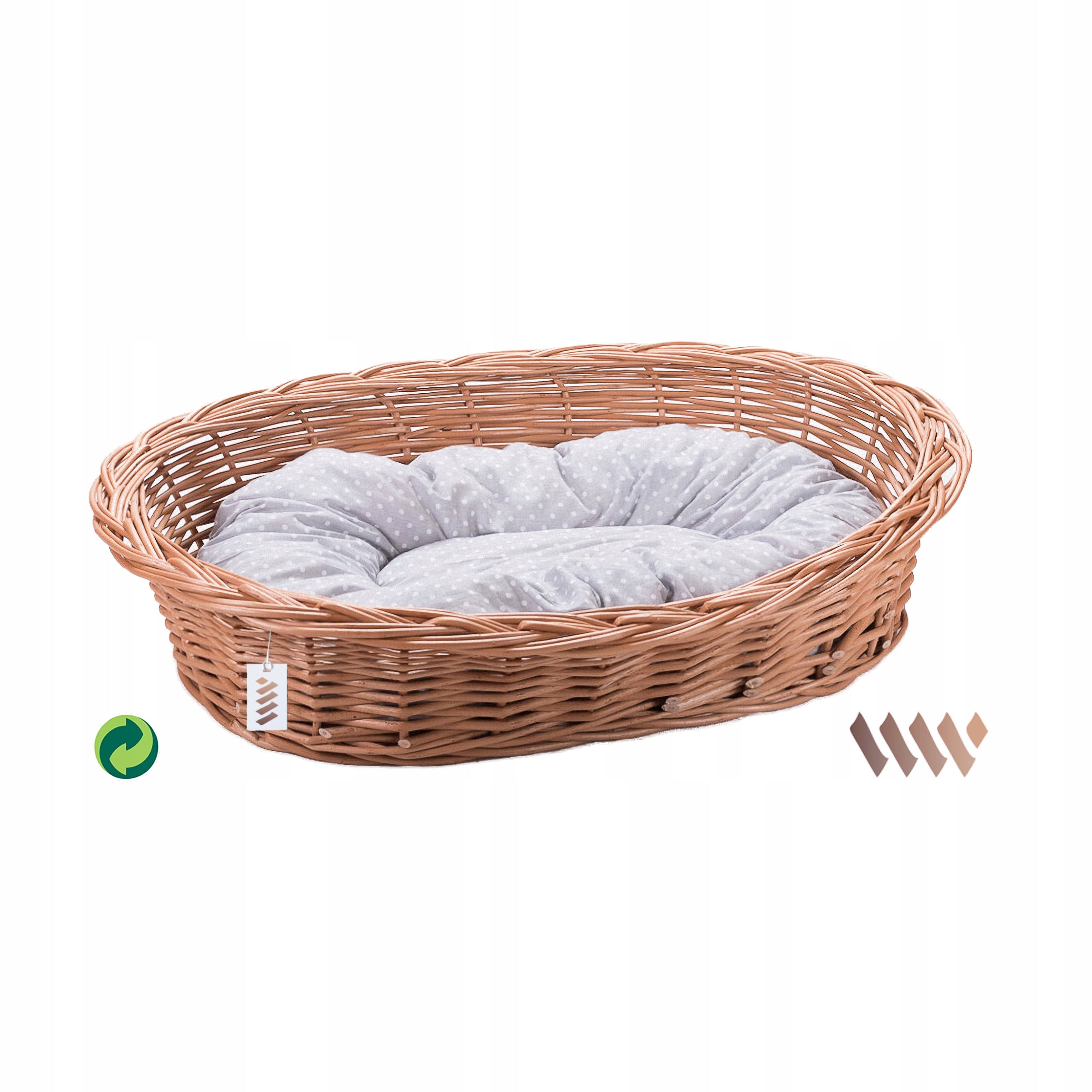 Dog bed large wicker soft lounger playpen couch basket with pillow Length 85 cm