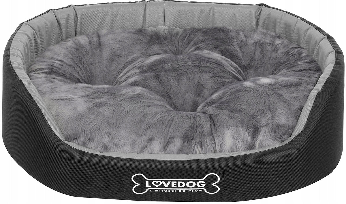 Dog bed playpen bedding XL black / gray