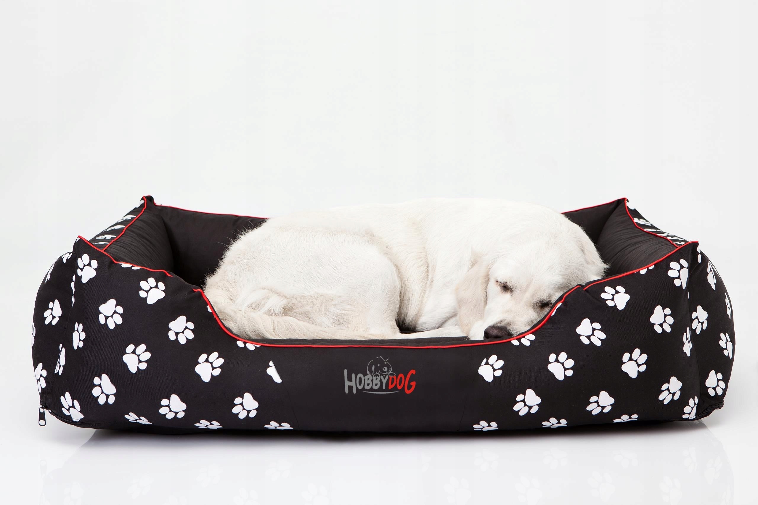 Dog bed, rectangular dog mattress, removable pillow 190x90cm Trade name XXL PRESTIŻ CZARNY W ŁAPKI
