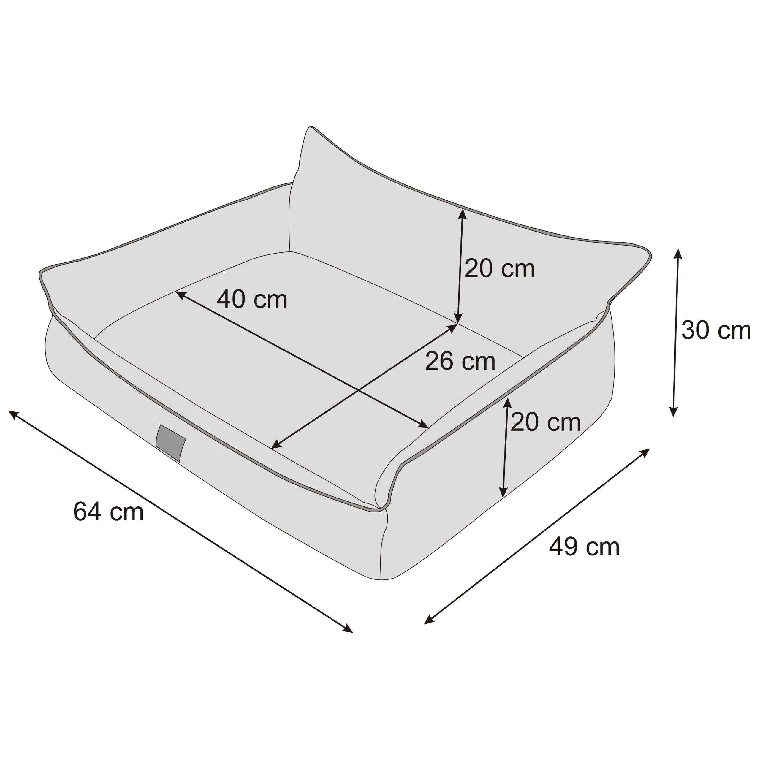 Dog bed - waterproof playpen - dog couch - L 64x49 cm Trade name L LEGOWISKO JOKER EKOLEN BEŻ EKOLEN