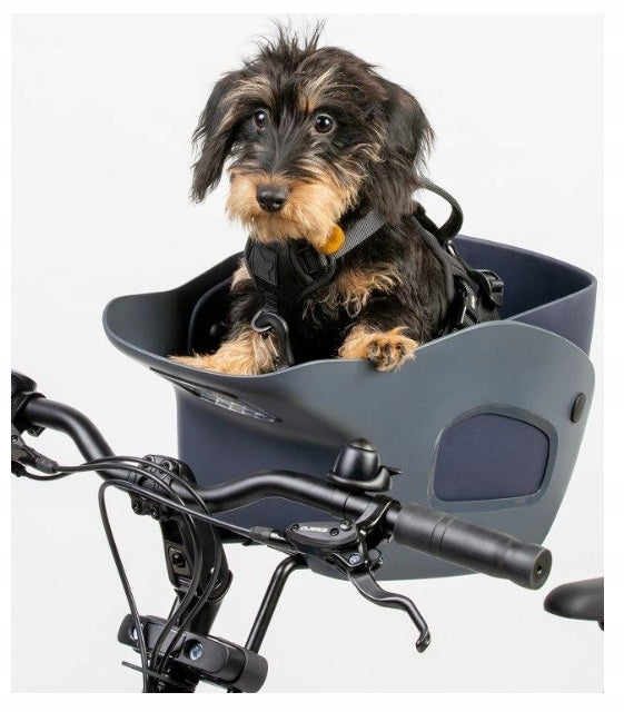 Dog bicycle basket transporter bicycle handlebar basket KVISP grey S Manufacturer code Fotelik na rower dla psa fotelik rowerowy
