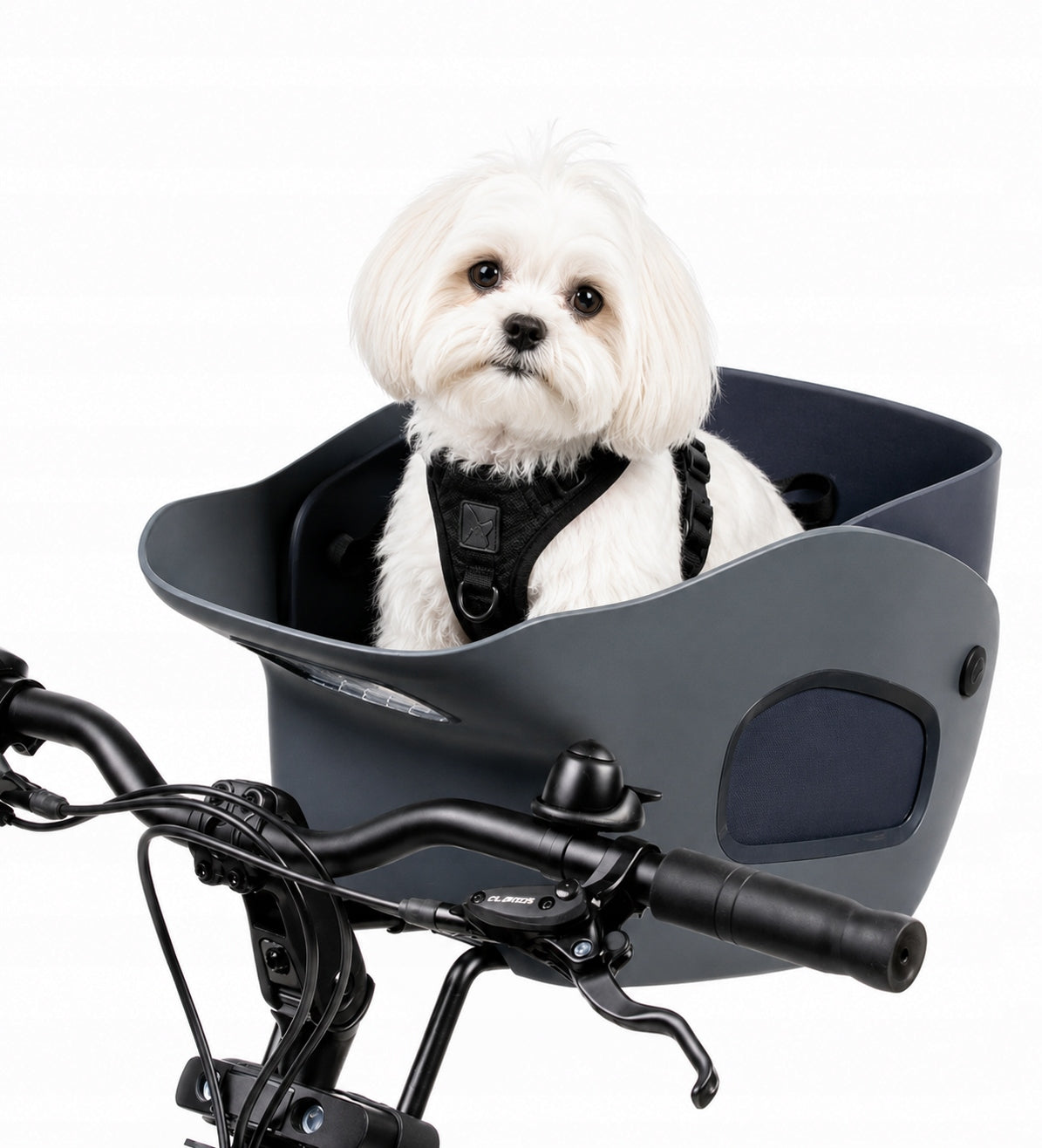 Dog bicycle basket transporter bicycle handlebar basket KVISP grey S Packaging status original