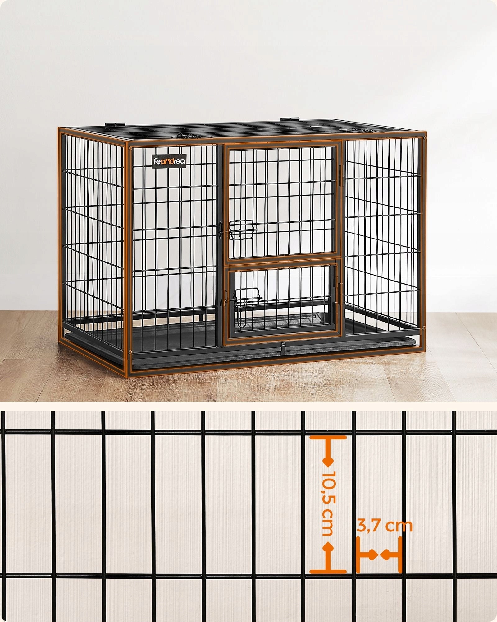 Dog cage 122x74,5x80,5 cm black Kind cage