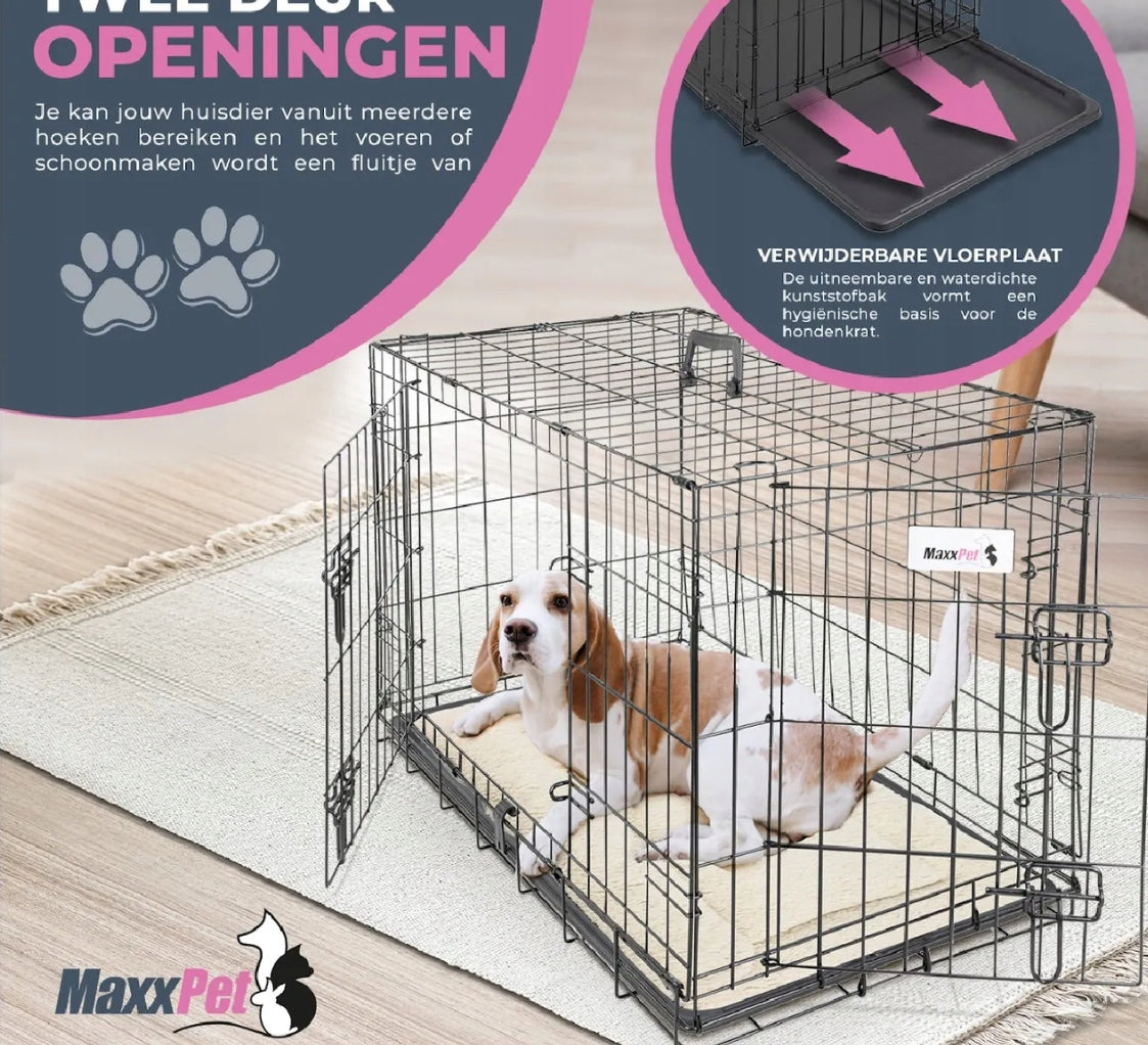 Dog cage 91x57x64 cm metal 2 doors folding transporter+Blanket Packaging status original