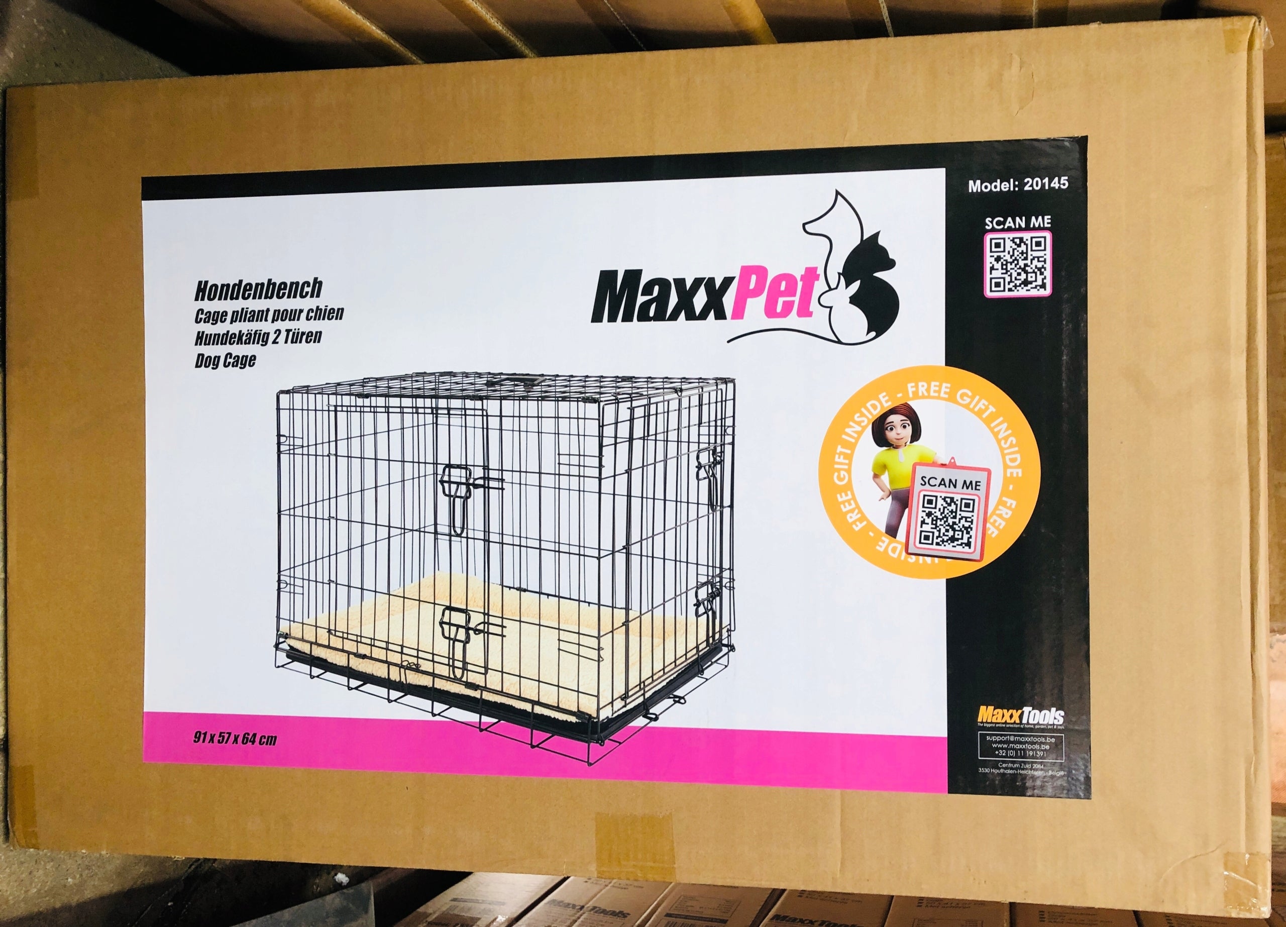 Dog cage 91x57x64 cm metal 2 doors folding transporter+Blanket Product width 57 cm
