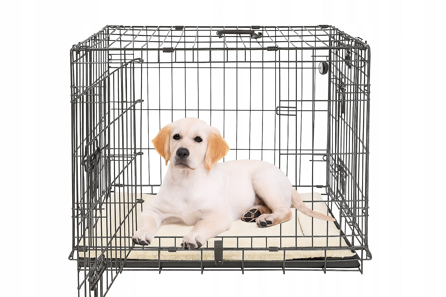 Dog cage 91x57x64 cm metal 2 doors folding transporter+Blanket