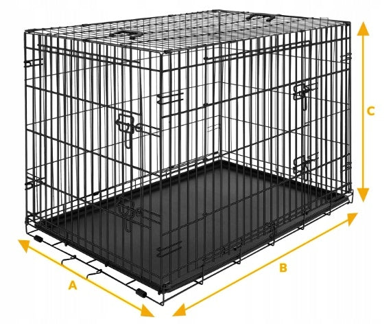 Dog cage TRESKO 77x48x54 cm folding with 2 doors Transport cage Brand no brand