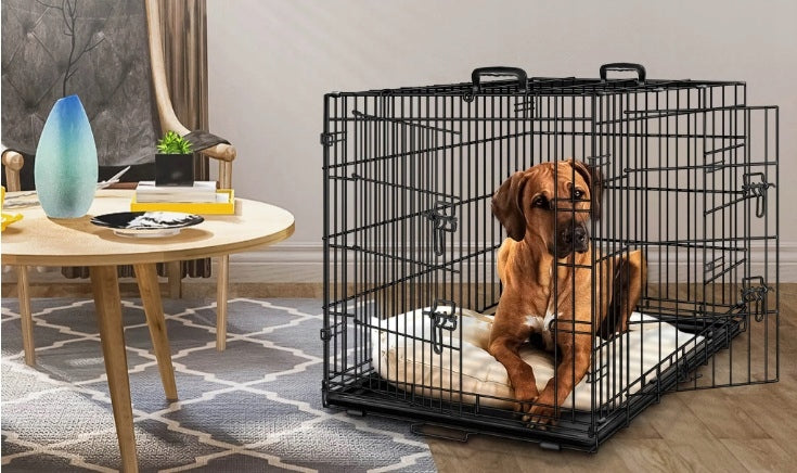 Dog cage TRESKO 77x48x54 cm folding with 2 doors Transport cage Trade name hdkf-002