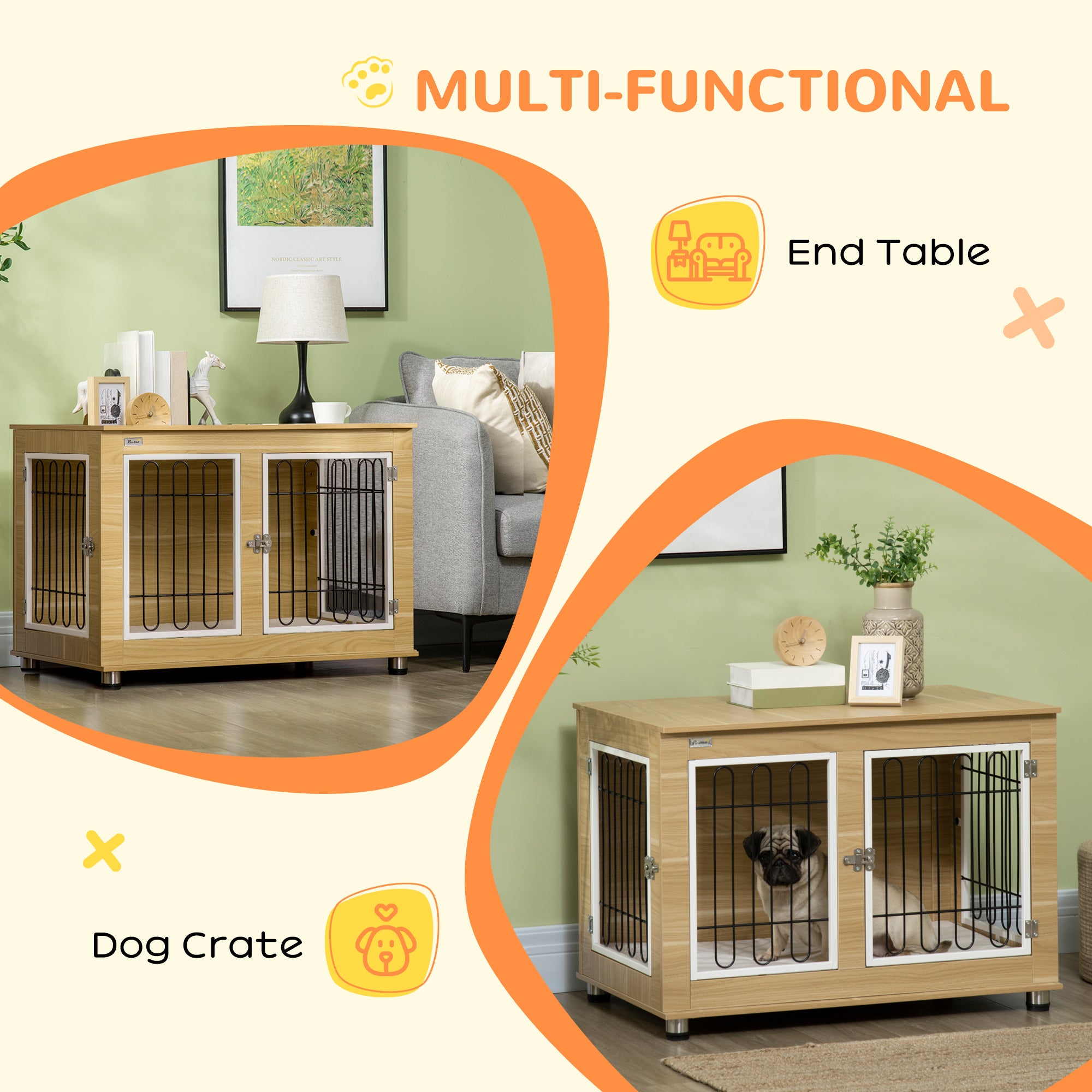 Dog cage, dog kennel for medium dogs, dog kennel with oak pillow Length 58 cm