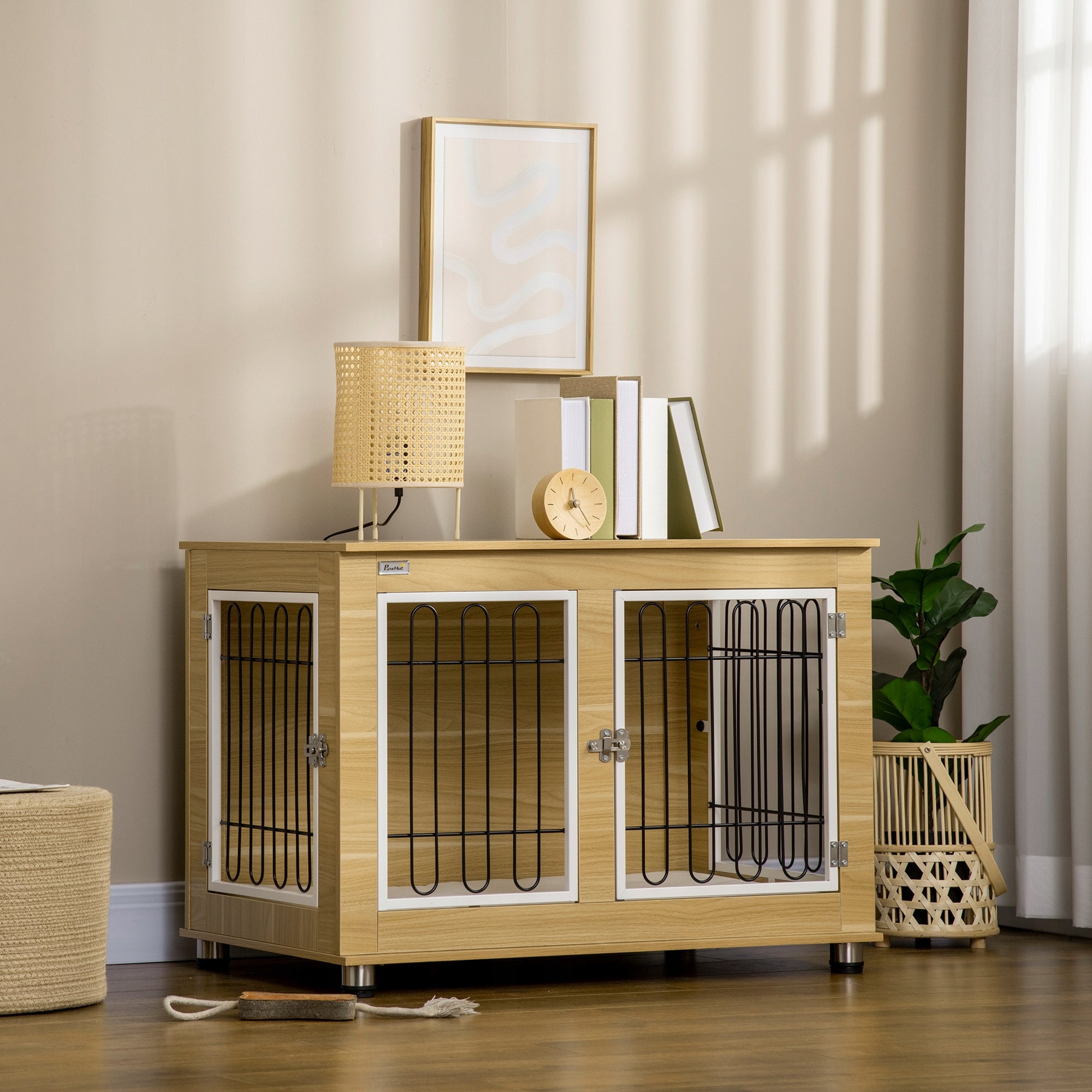 Dog cage, dog kennel for medium dogs, dog kennel with oak pillow Product height 65 cm
