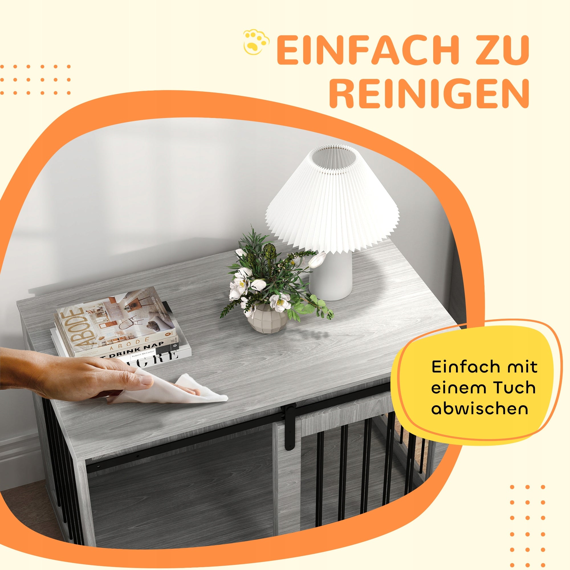 Dog cage, domestic, with entrance, for dogs up to 30 kg grey Product height 61 cm