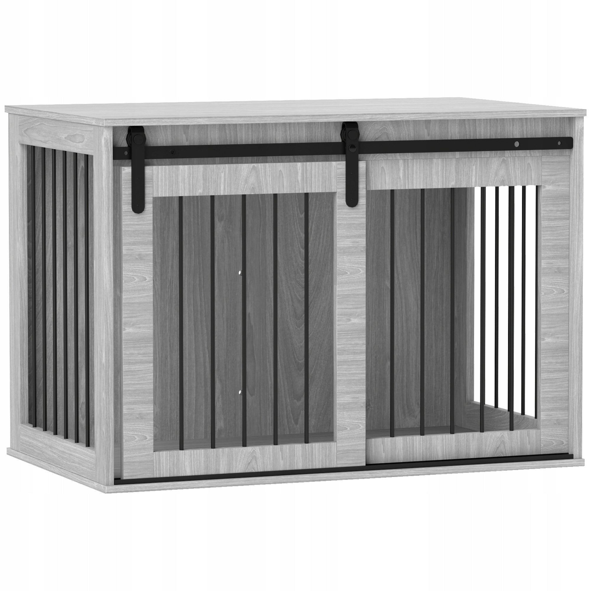 Dog cage, domestic, with entrance, for dogs up to 30 kg grey