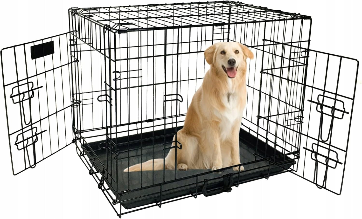 Dog cage kennel powdered steel two entrances 75x47x54 cm M Packaging status original