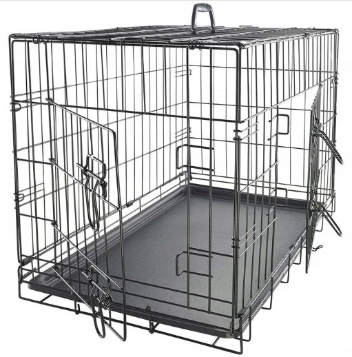 Dog cage kennel powdered steel two entrances 90x60x67 cm d. dog Trade name Klatka kennelowa 90x60x67 cm śr. pies