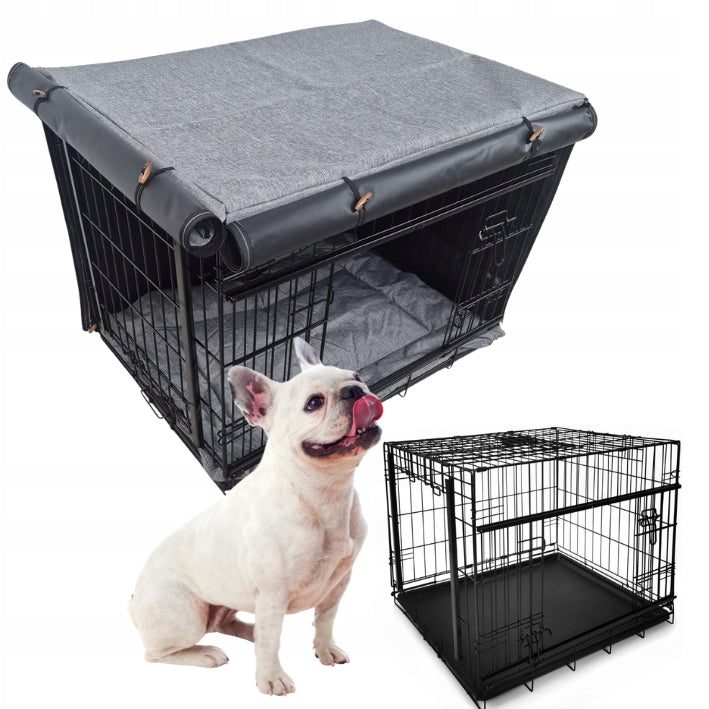 Dog cage with bedspread and bed set 3el SLIDE playpen 76x53 x61cm