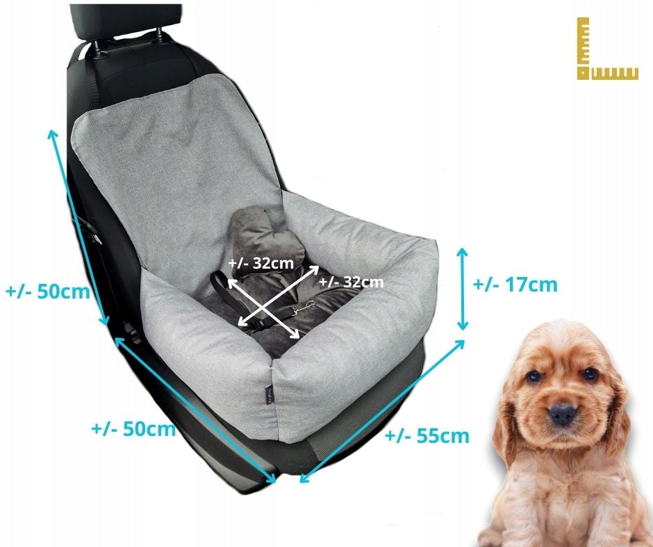 Dog car seat with backrest cover KryKas EXCLUSIVE PLUS for car Brand KryKas