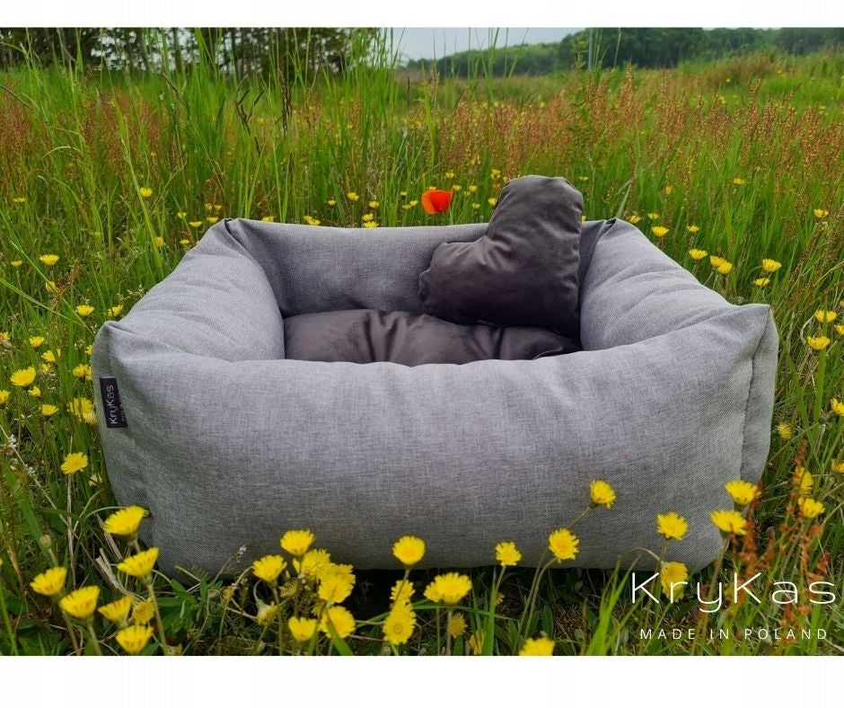 Dog car seat with backrest cover KryKas EXCLUSIVE PLUS for car Size S/M