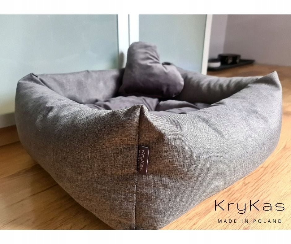 Dog car seat with backrest cover KryKas EXCLUSIVE PLUS for car Trade name Legowisko - fotelik samochodowy dla psa - KryKas Exclusive PLUS